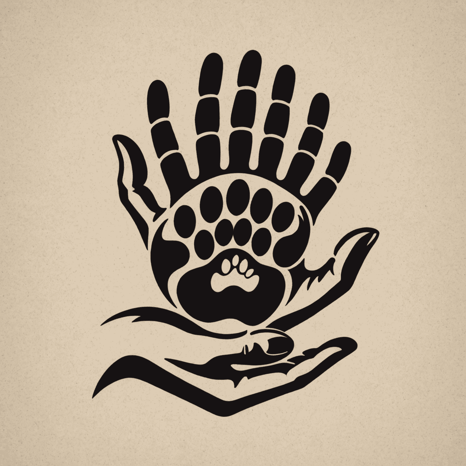 Human-Animal Bond logo featuring a stylized human hand and animal paw touching, symbolizing the connection between humans and animals