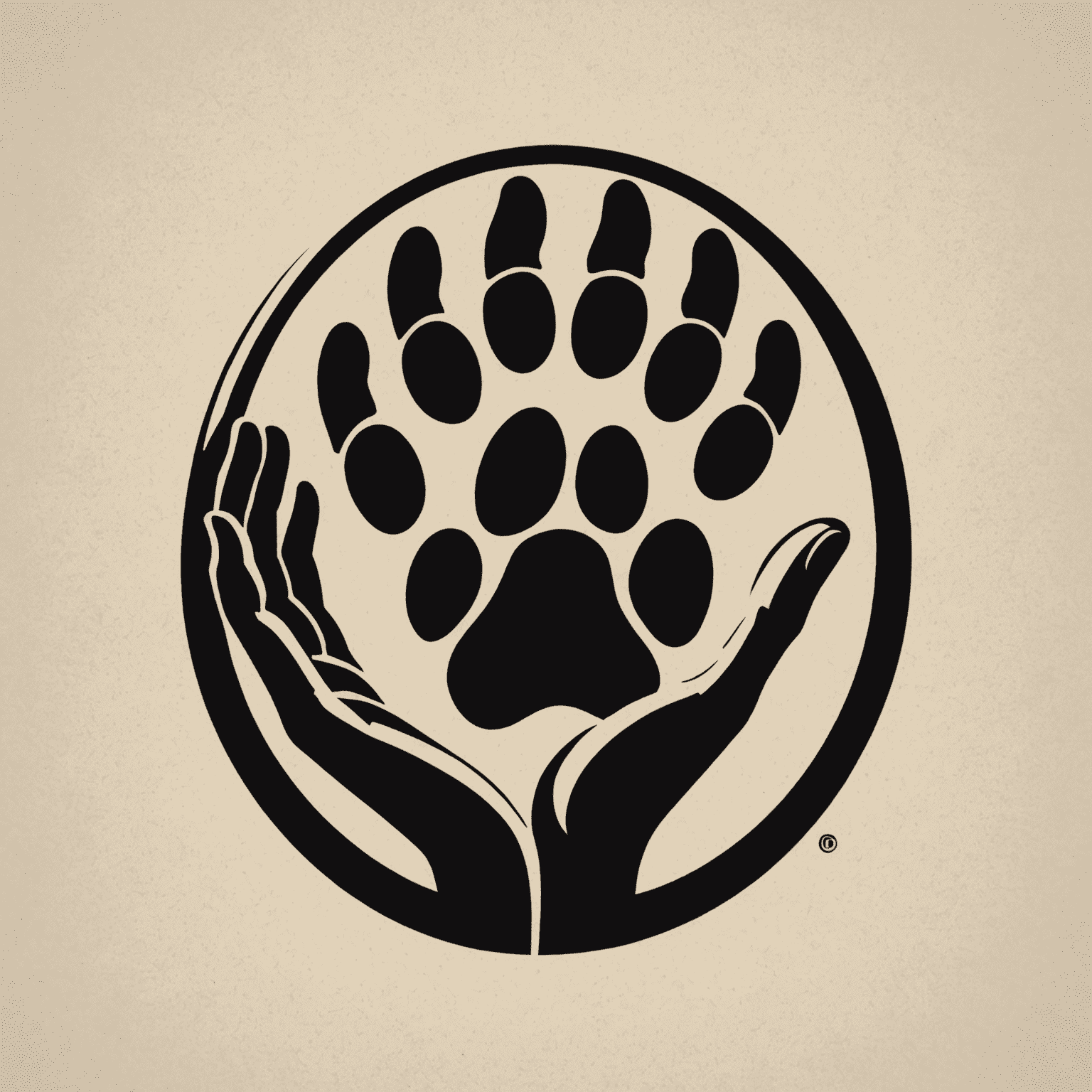 Human-Animal Bond logo featuring a stylized human hand and animal paw touching, symbolizing the connection between humans and animals