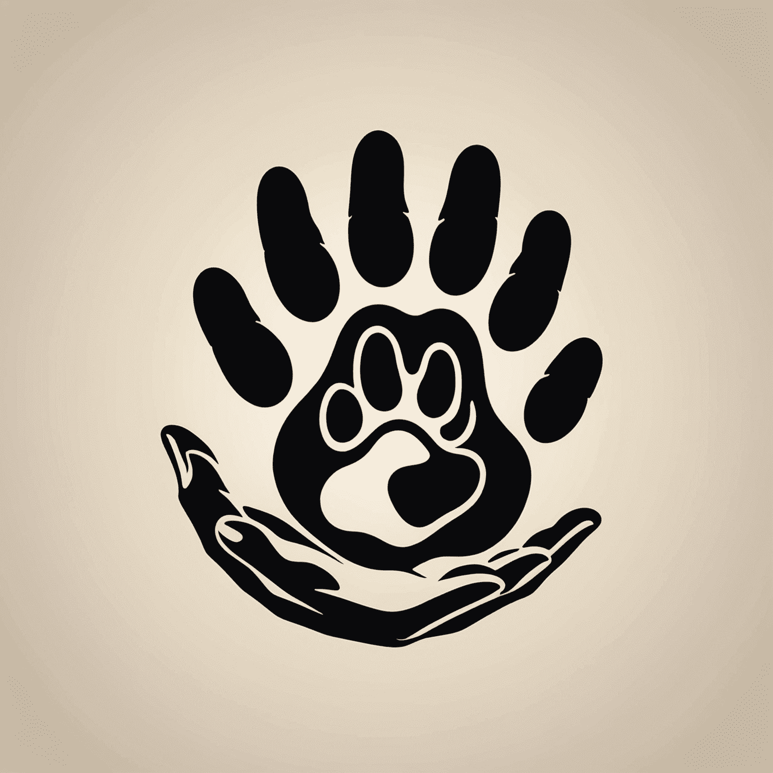 Human-Animal Bond logo featuring a stylized human hand and animal paw touching, symbolizing the connection between humans and animals