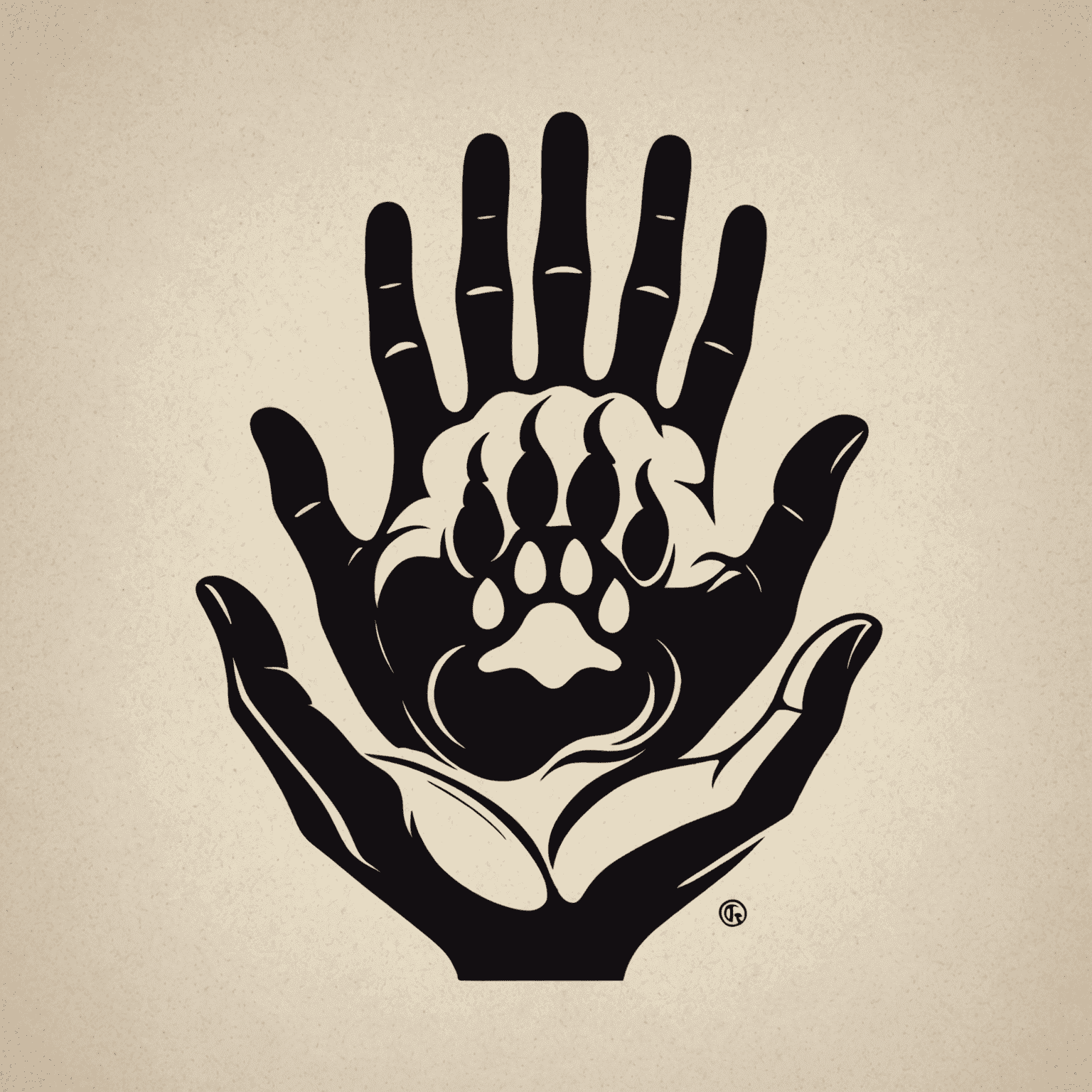 Human-Animal Bond logo featuring a stylized human hand and animal paw touching, symbolizing the connection between humans and animals