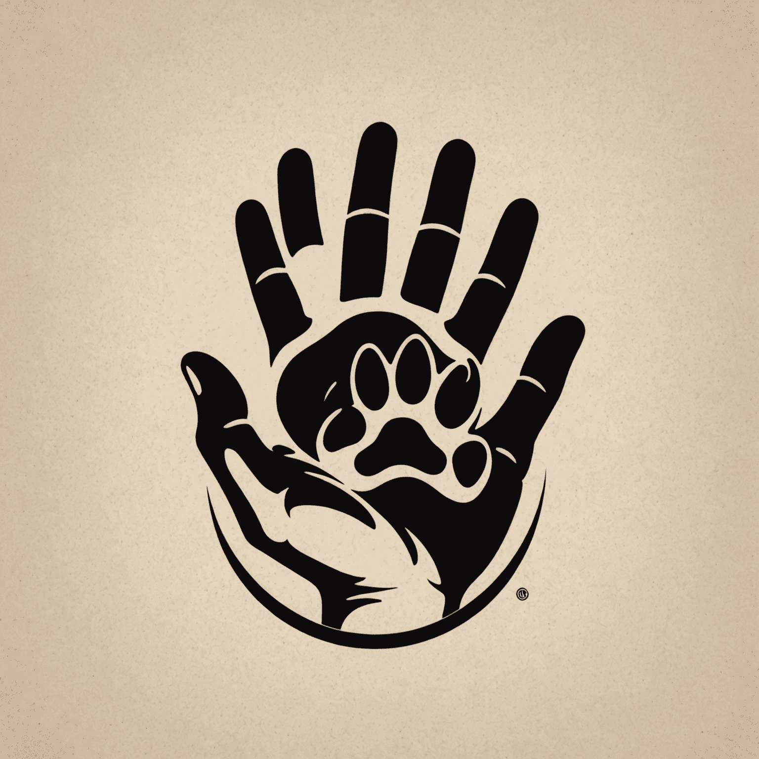 Human-Animal Bond logo featuring a stylized human hand and animal paw touching, symbolizing the connection between humans and animals