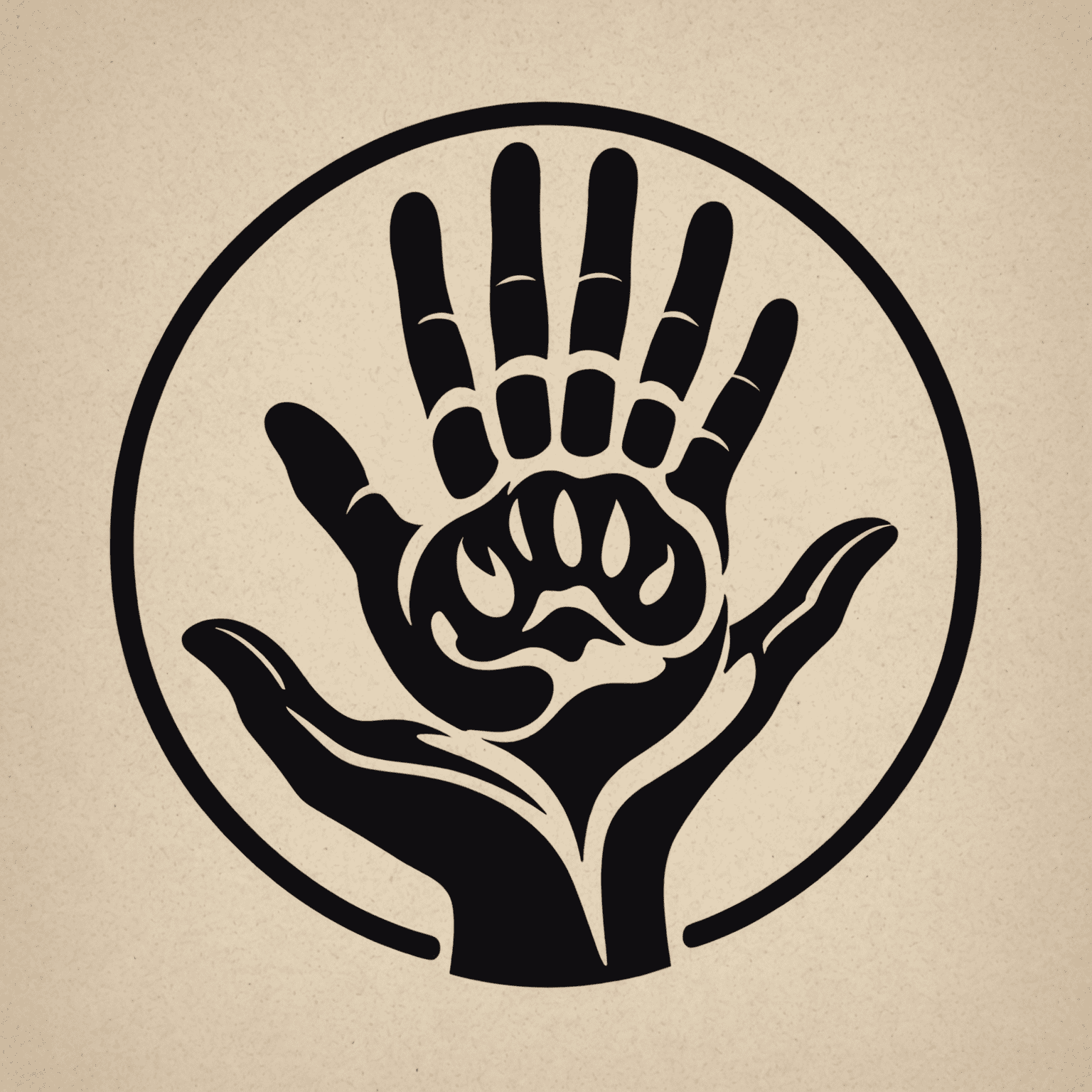 Human-Animal Bond logo featuring a stylized human hand and animal paw touching, symbolizing the connection between humans and animals