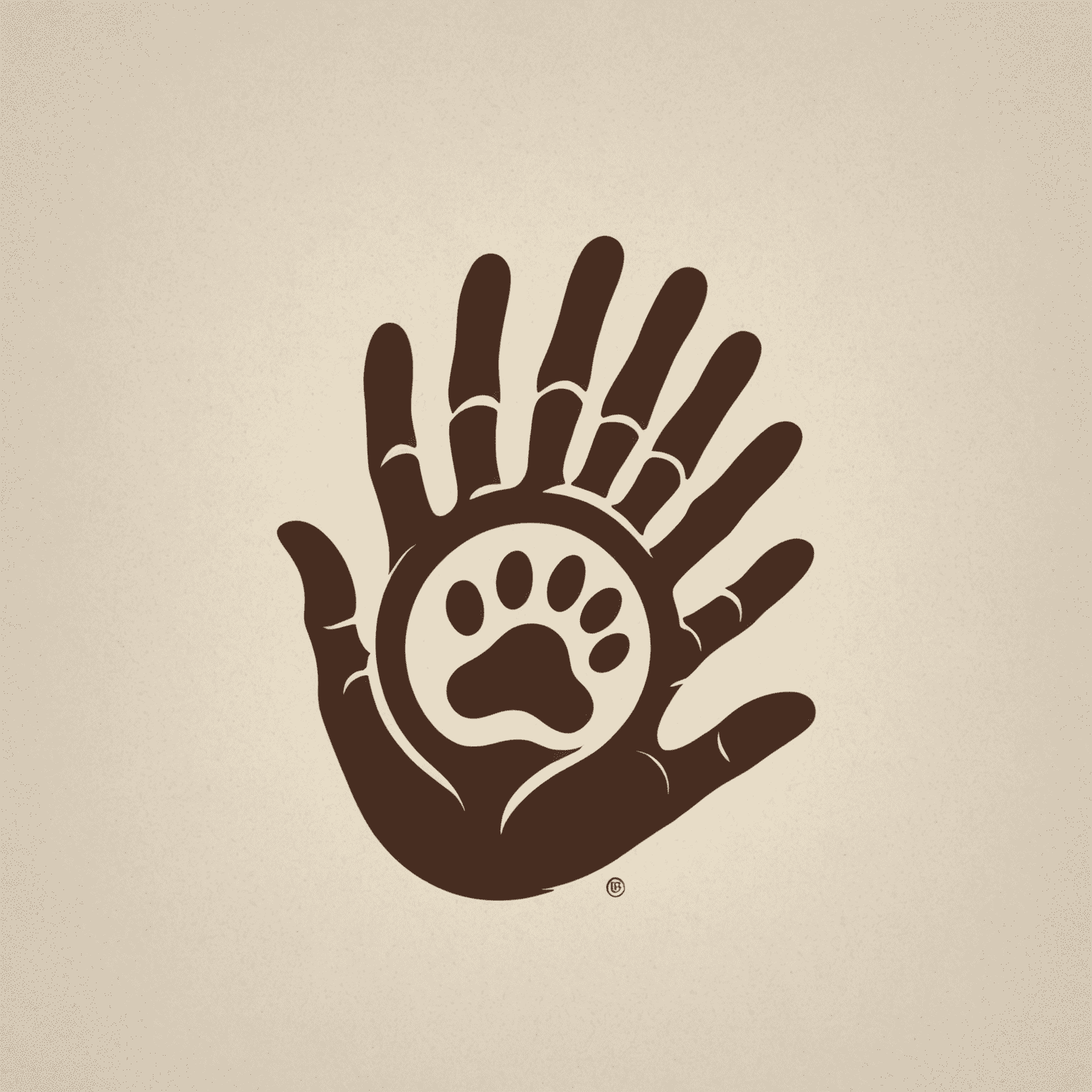 Human-Animal Bond logo featuring a stylized human hand and animal paw touching, symbolizing the connection between humans and animals