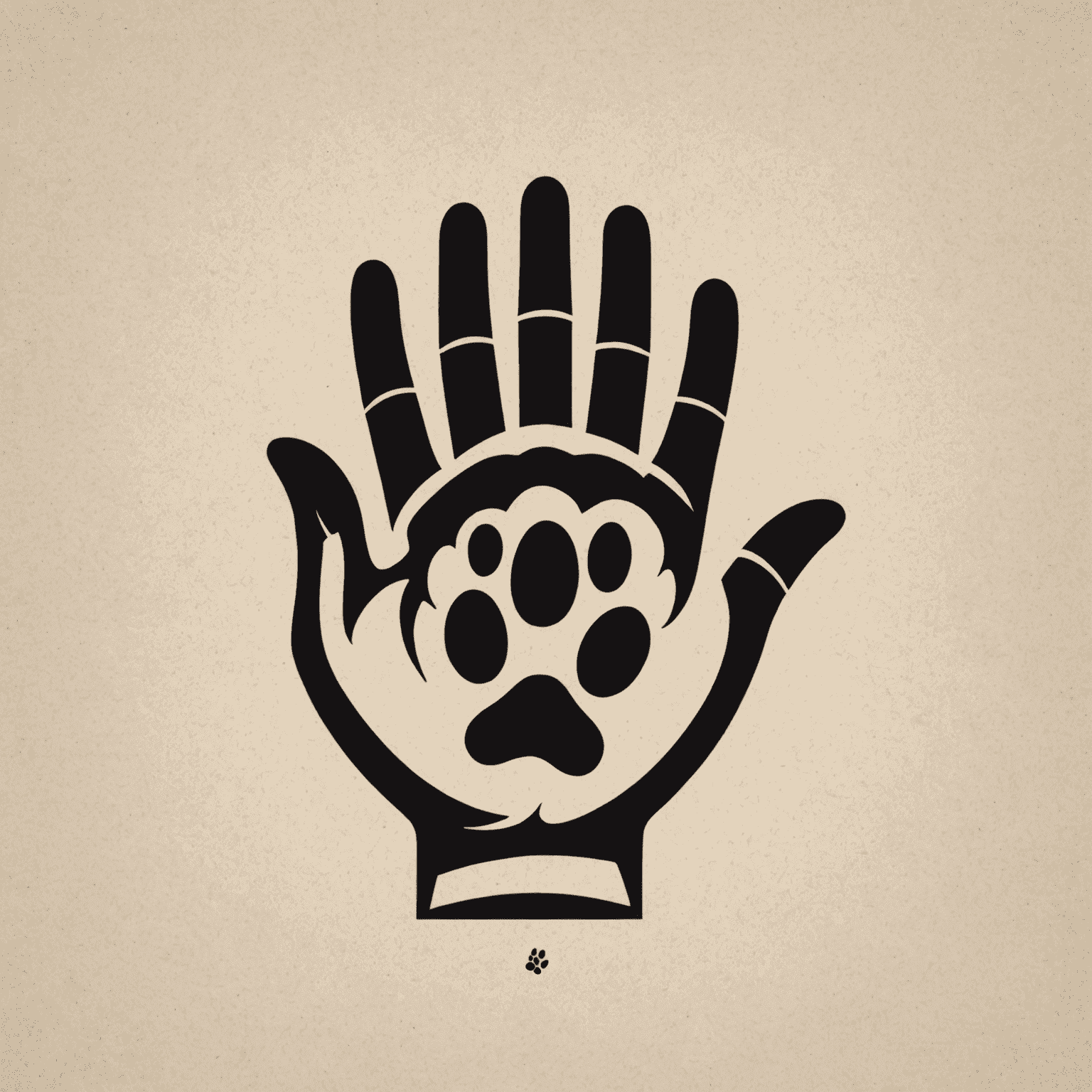 Human-Animal Bond logo featuring a stylized human hand and animal paw touching, symbolizing the connection between humans and animals